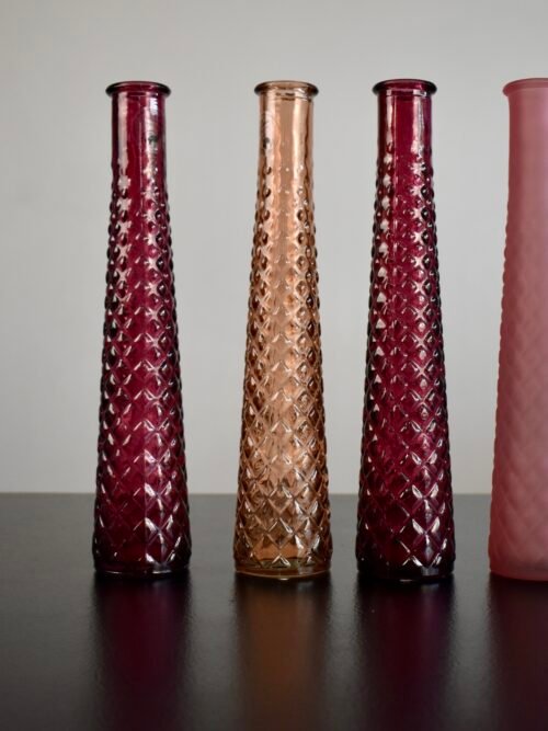 Stiklo vazelės su atspalviais